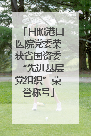 日照港口医院党委荣获省国资委“先进基层党组织”荣誉称号