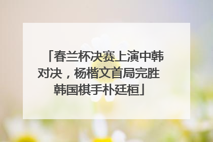 春兰杯决赛上演中韩对决，杨楷文首局完胜韩国棋手朴廷桓