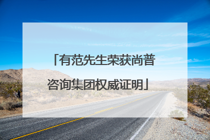 有范先生荣获尚普咨询集团权威证明