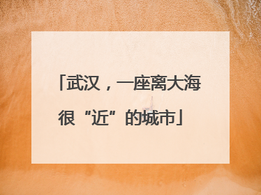 武汉，一座离大海很“近”的城市