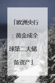 欧洲央行：黄金成全球第二大储备资产