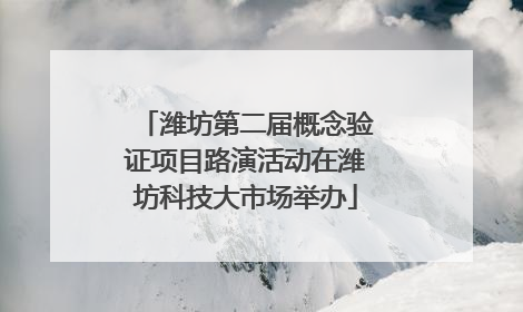 潍坊第二届概念验证项目路演活动在潍坊科技大市场举办
