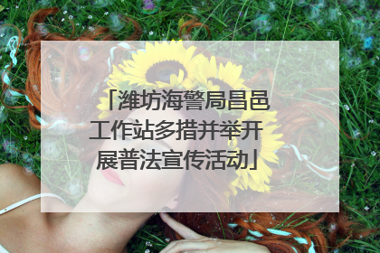 潍坊海警局昌邑工作站多措并举开展普法宣传活动