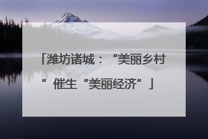 潍坊诸城：“美丽乡村”催生“美丽经济”