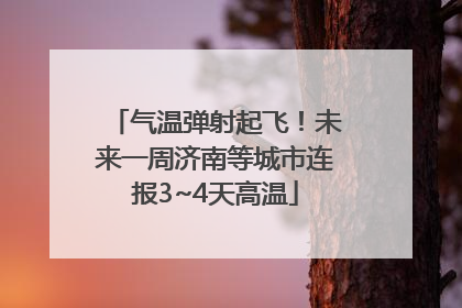 气温弹射起飞！未来一周济南等城市连报3~4天高温