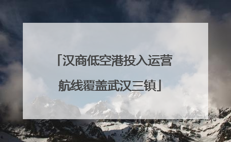 汉商低空港投入运营 航线覆盖武汉三镇