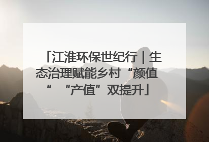 江淮环保世纪行｜生态治理赋能乡村“颜值”“产值”双提升