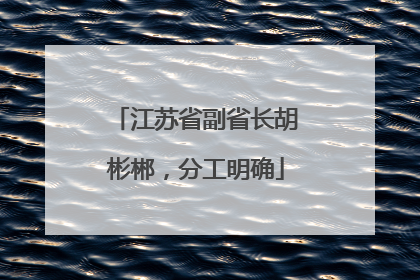 江苏省副省长胡彬郴，分工明确