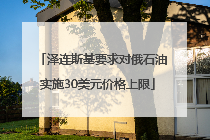 泽连斯基要求对俄石油实施30美元价格上限