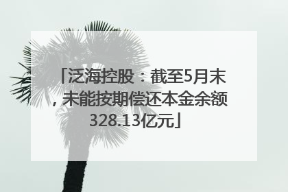 泛海控股：截至5月末，未能按期偿还本金余额328.13亿元