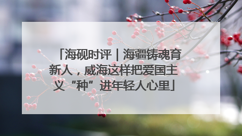 海砚时评｜海疆铸魂育新人，威海这样把爱国主义“种”进年轻人心里