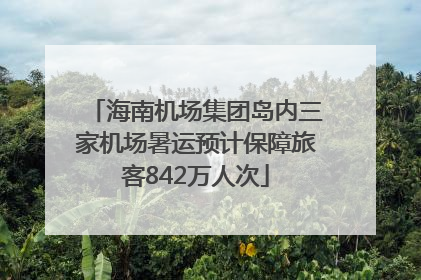 海南机场集团岛内三家机场暑运预计保障旅客842万人次