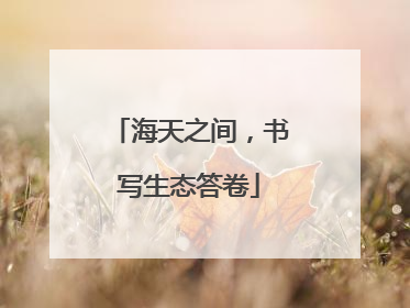 海天之间，书写生态答卷