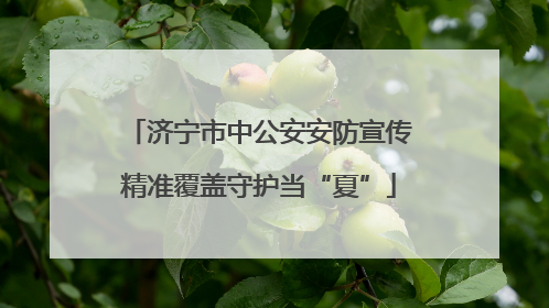 济宁市中公安安防宣传精准覆盖守护当“夏”