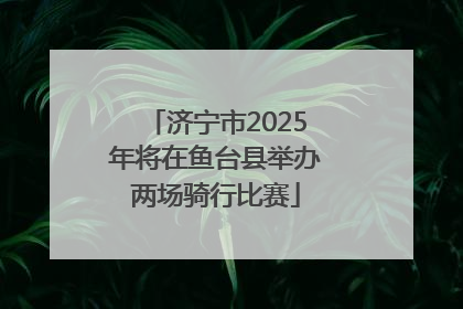 济宁市2025年将在鱼台县举办两场骑行比赛