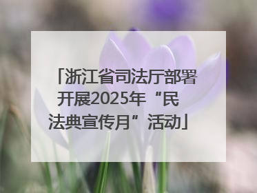 浙江省司法厅部署开展2025年“民法典宣传月”活动