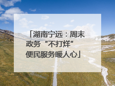湖南宁远：周末政务“不打烊” 便民服务暖人心