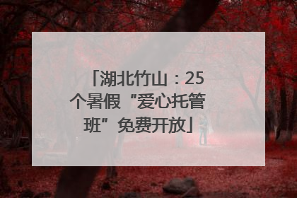湖北竹山：25个暑假“爱心托管班”免费开放