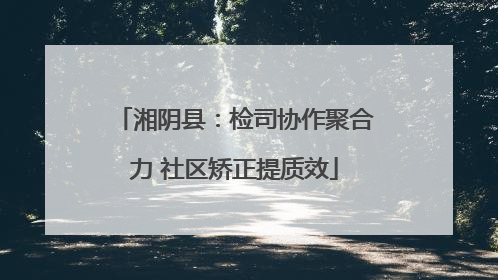湘阴县：检司协作聚合力 社区矫正提质效