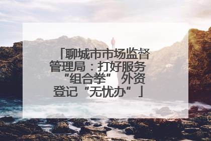 聊城市市场监督管理局：打好服务“组合拳” 外资登记“无忧办”