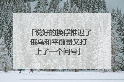 说好的换俘推迟了 俄乌和平前景又打上了一个问号