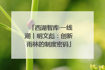 西湖智库·一线潮丨明文彪：创新雨林的制度密码