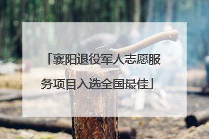 襄阳退役军人志愿服务项目入选全国最佳