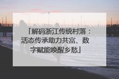 解码浙江传统村落：活态传承助力共富、数字赋能唤醒乡愁