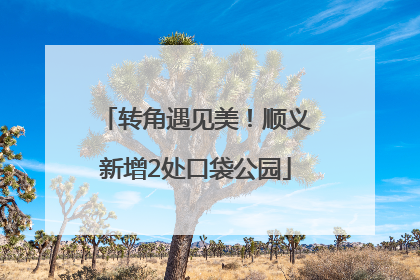 转角遇见美！顺义新增2处口袋公园