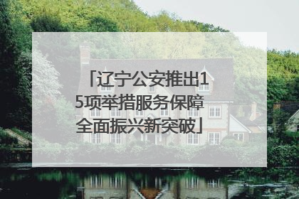 辽宁公安推出15项举措服务保障全面振兴新突破