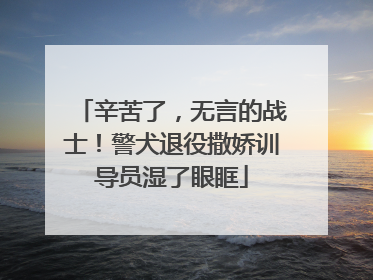 辛苦了，无言的战士！警犬退役撒娇训导员湿了眼眶