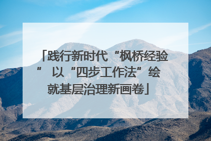 践行新时代“枫桥经验” 以“四步工作法”绘就基层治理新画卷