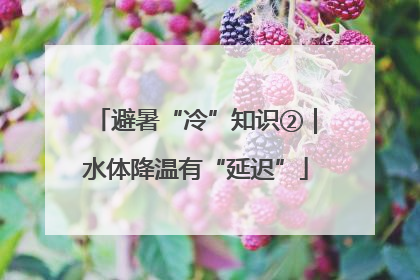 避暑“冷”知识②｜水体降温有“延迟”