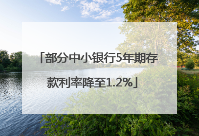 部分中小银行5年期存款利率降至1.2%