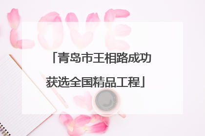 青岛市王相路成功获选全国精品工程