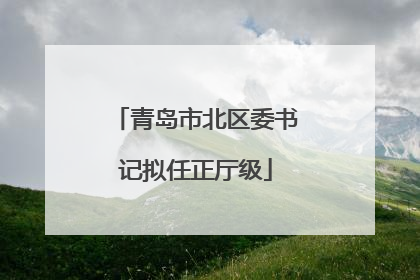 青岛市北区委书记拟任正厅级