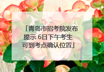 青岛市招考院发布提示 6日下午考生可到考点确认位置