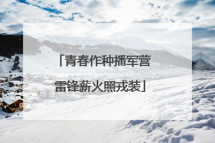 青春作种播军营 雷锋薪火照戎装