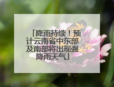 降雨持续！预计云南省中东部及南部将出现强降雨天气
