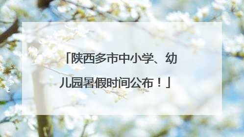 陕西多市中小学、幼儿园暑假时间公布！
