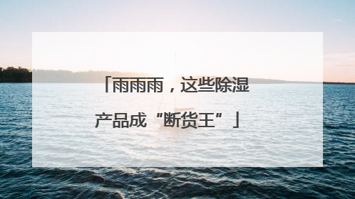 雨雨雨，这些除湿产品成“断货王”