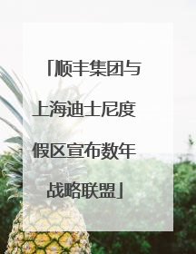 顺丰集团与上海迪士尼度假区宣布数年战略联盟