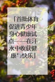 首批体育促进青少年身心健康试点——在汗水中收获健康与快乐