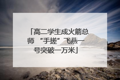 高二学生成火箭总师 “手搓”飞燕一号突破一万米
