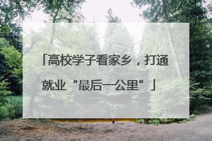 高校学子看家乡，打通就业“最后一公里”