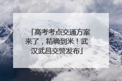 高考考点交通方案来了，精确到米！武汉武昌交警发布