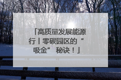 高质量发展能源行丨零碳园区的“吸金” 秘诀！