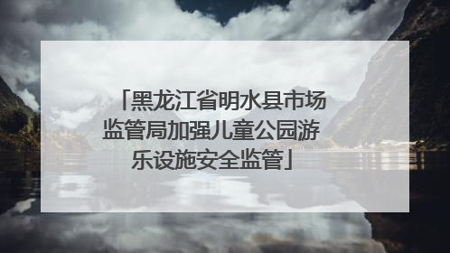 黑龙江省明水县市场监管局加强儿童公园游乐设施安全监管