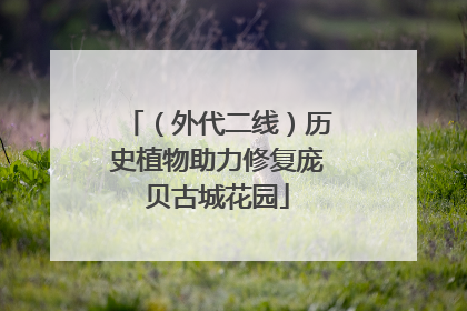 （外代二线）历史植物助力修复庞贝古城花园