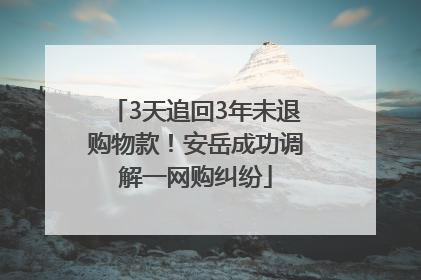 3天追回3年未退购物款！安岳成功调解一网购纠纷